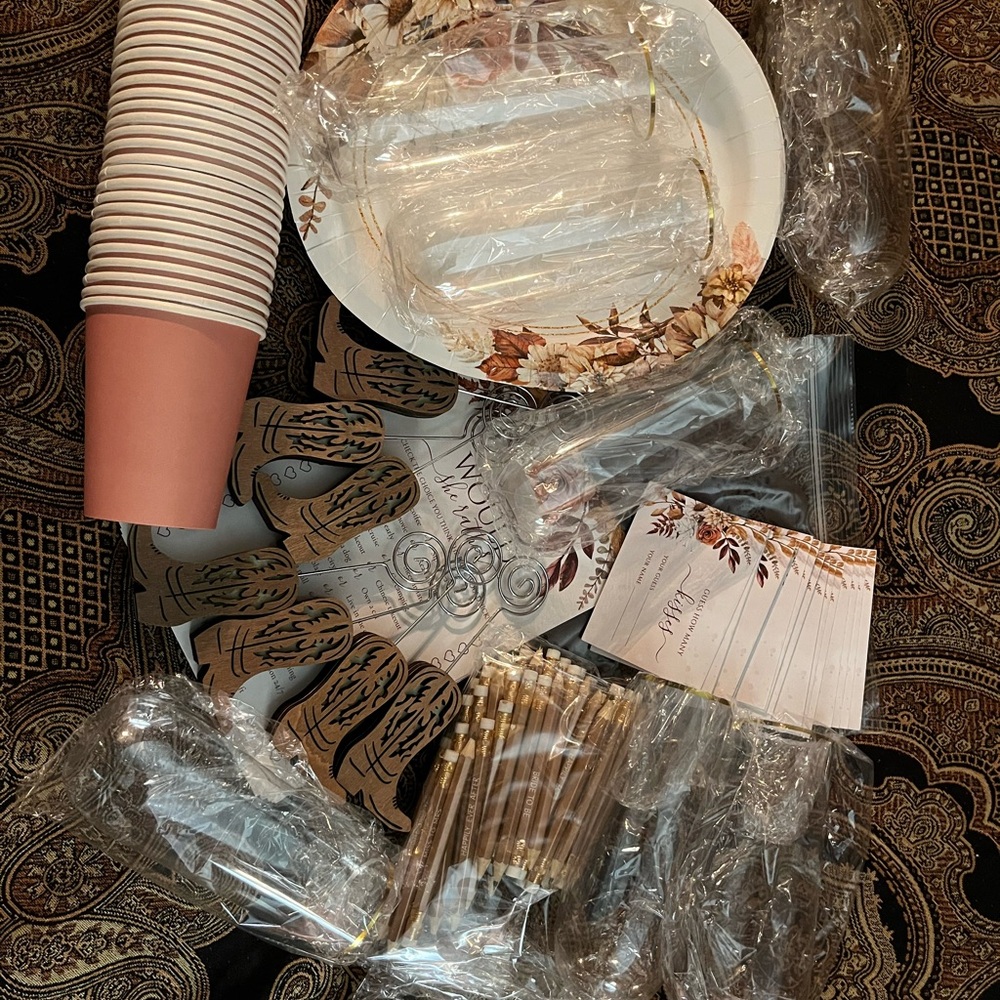 BOHO Themed Bridal Shower Supplies Set